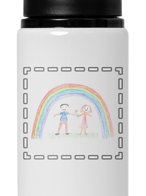 Dětské kresby - nahraj vlastní lahev na vodu White