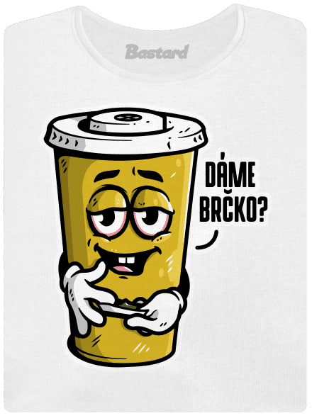 Dáme brčko? dámské tričko s lemem White