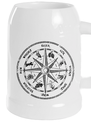 Alkoholický kompas půllitr White