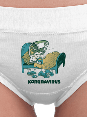 Korunavirus v posteli dámské kalhotky White