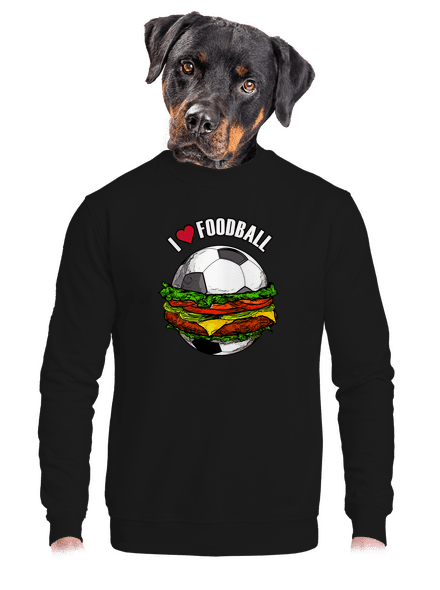 Foodball unisex mikina bez kapuce Black