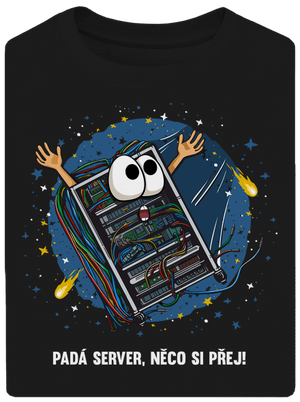 Padá server unisex tričko oversized Black