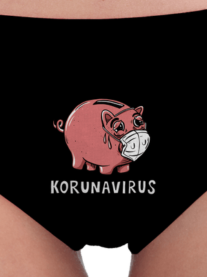 Korunavirus v kasičce dámské kalhotky Black