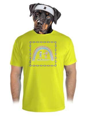Dětské kresby - nahraj vlastní pánské sportovní tričko Neon Yellow