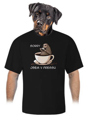 V pressu unisex tričko oversized Black