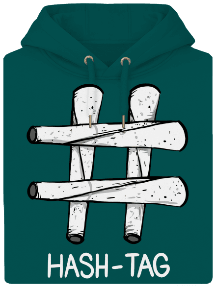 Hash tag unisex mikina premium Emerald Green