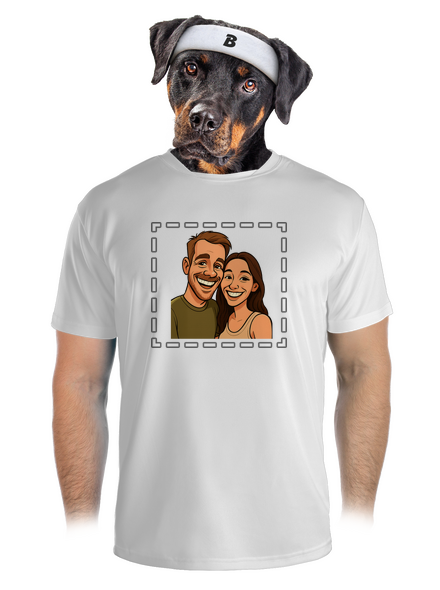 Karikatura z vlastní fotky pánské sportovní tričko White