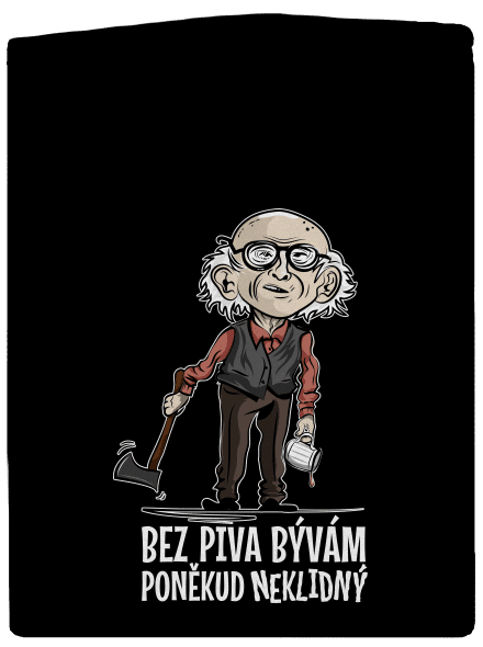 Neklidný bez piva pánská mikina na zip Black