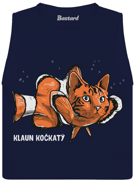 Klaun Kočkatý dámské tílko volné Navy