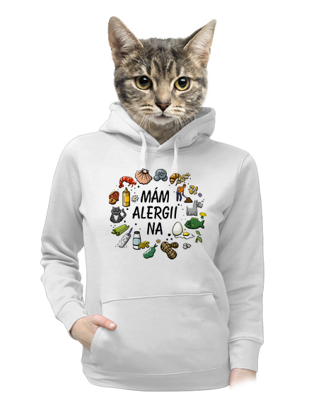 Mám alergii na... + fix dámská mikina klokanka White