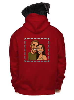 Karikatura z vlastní fotky pánská mikina na zip Red