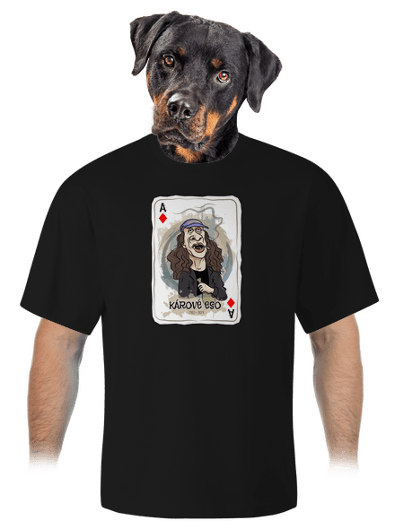 Kárové eso Jirky Káry unisex tričko oversized Black