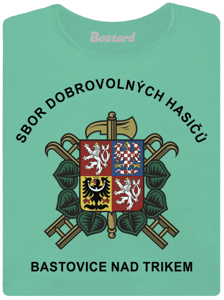 Sbor dobrovolných hasičů s vlastním erbem obce dámské tričko premium Mint Mal