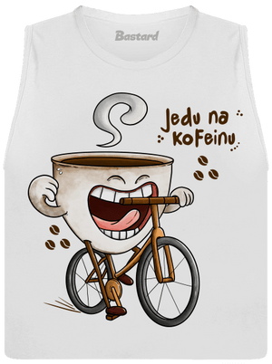 Jedu na kofeinu dámské tílko volné White