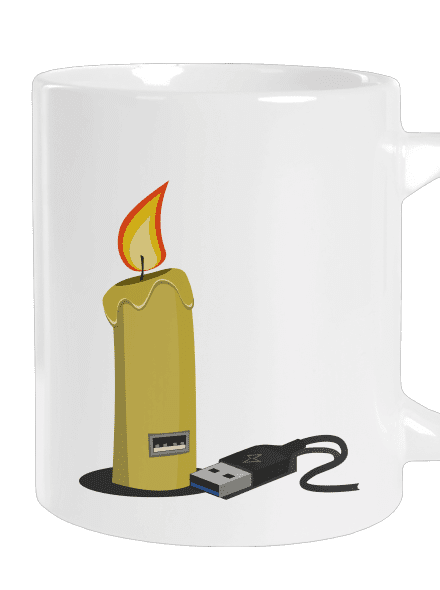 USB svíčka velký hrnek White