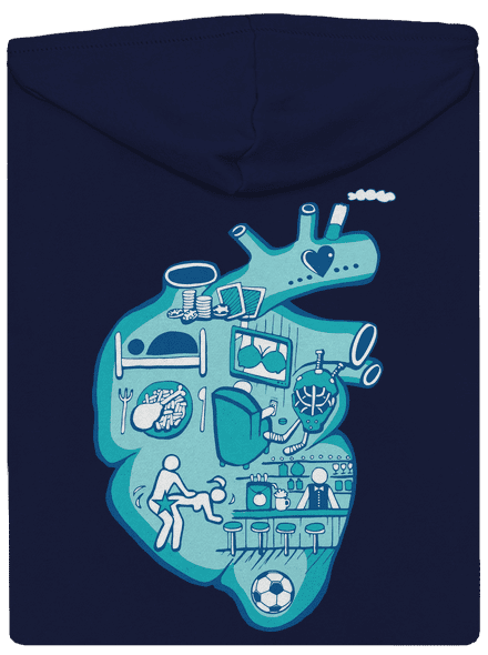 Srdce bije pro  pánská mikina na zip Navy