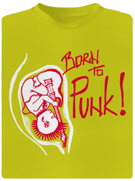 Born to punk dětské sportovní tričko Neon Yellow