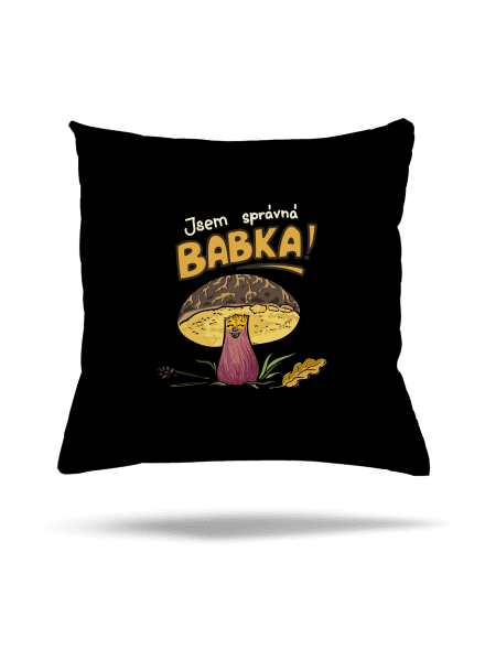 Babka a hříbeček polštář Black
