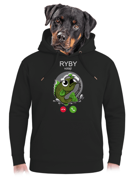 Ryby volají unisex mikina premium Dark Black