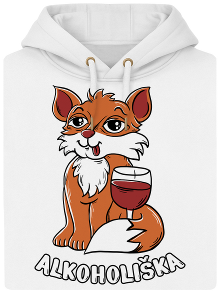 Vínová Alkoholiška unisex mikina premium Snowwhite