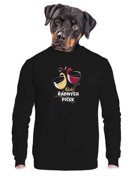 Klub řádných píček unisex mikina bez kapuce Black