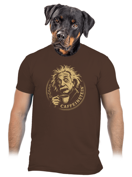 Caffeinstein pánské tričko Brown