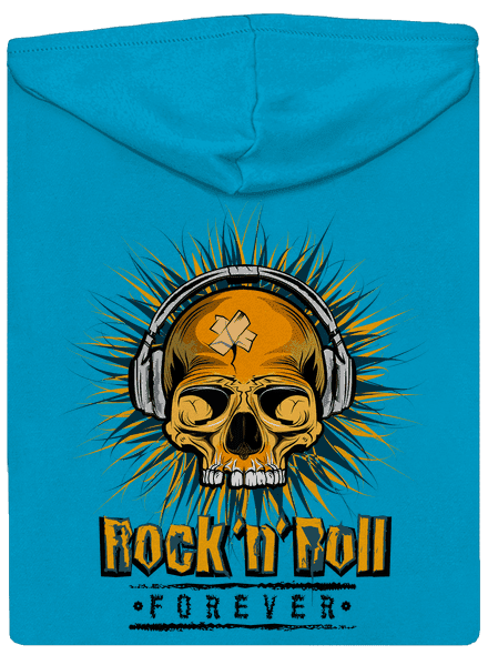 Rock'n'Roll forever dámská mikina na zip Blue Atol