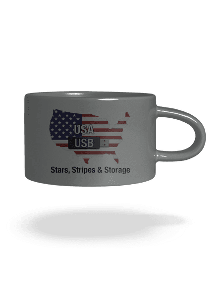 USA a USB hrnek makronka Grey Macaron