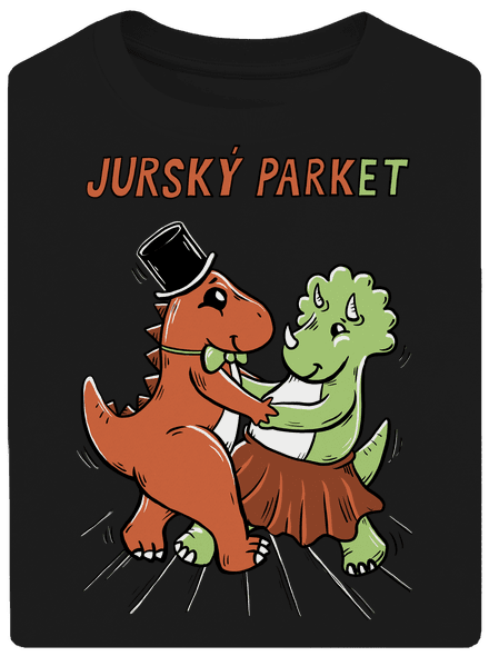 Jurský parket unisex tričko oversized Black