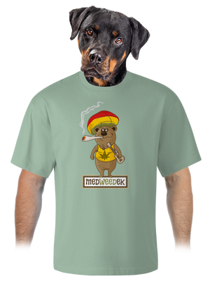 Medweedek unisex tričko oversized Sage