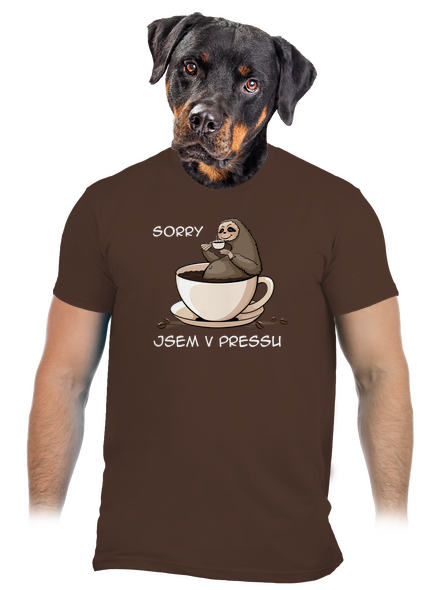 V pressu pánské tričko Brown