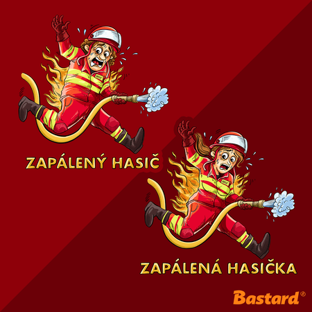 Zapálený hasič a hasička