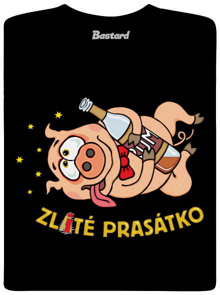 Zlité prasátko pánské tričko Black