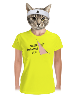 Miluju jízdu dámské sportovní tričko Neon Yellow