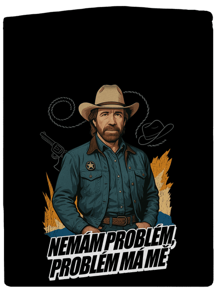 B19: Chuck Norris z Walker, Texas Ranger pánská mikina na zip Black