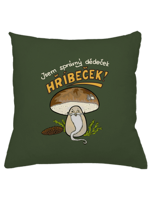 Babka a hříbeček polštář Olive Green