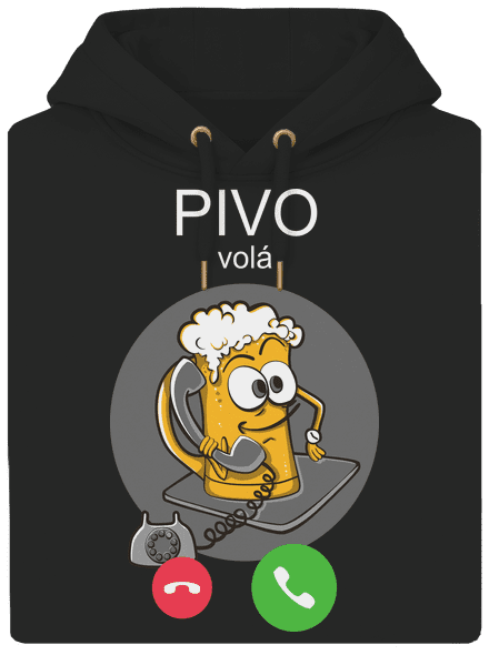Pivo volá unisex mikina premium Dark Black