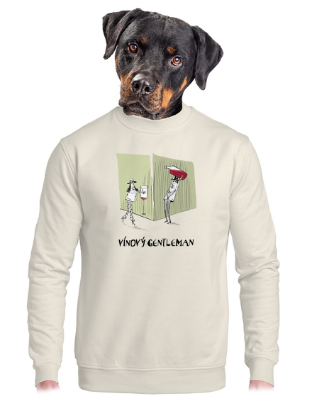 Vínový gentleman  unisex mikina bez kapuce Off White