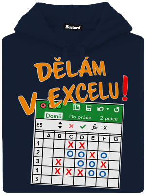 Dělám v Excelu pánská mikina klokanka Navy