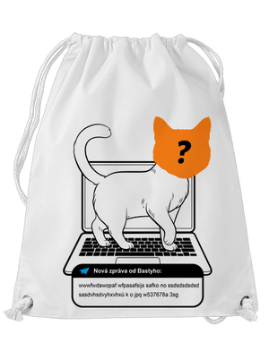 Kočka na klávesnici vak White