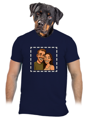 Karikatura z vlastní fotky pánské tričko Navy