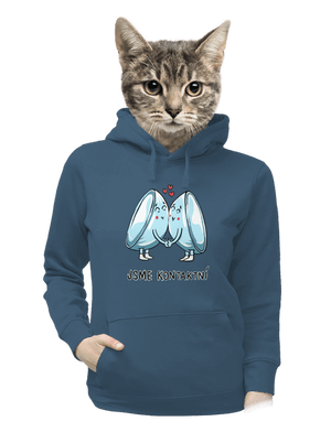 Kontaktní čočky dámská mikina klokanka Denim