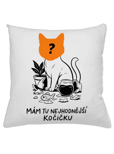 Mám nejhodnější kočičku polštář White