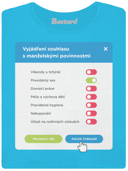 Manželské povinnosti dámské tričko s lemem Blue Atol