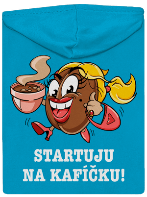 Startuju na kafíčku dámská mikina na zip Blue Atol