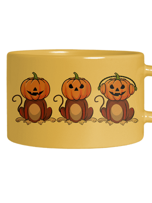 Halloween opičky hrnek makronka Yellow Macaron