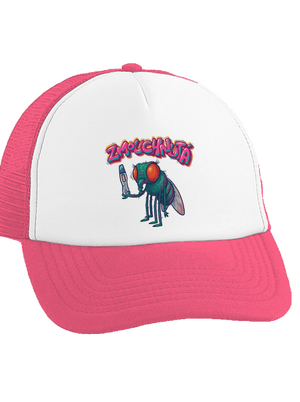 Zmouchnutá kšiltovka truckerka Fluorescent Pink cap