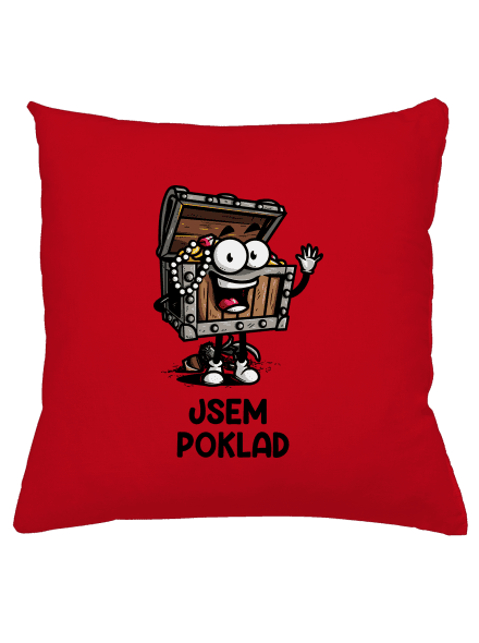 Jsem poklad polštář Red