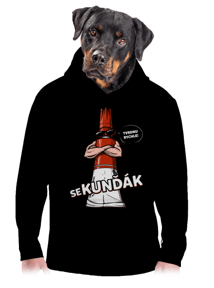 Sekunďák pánská mikina klokanka Black