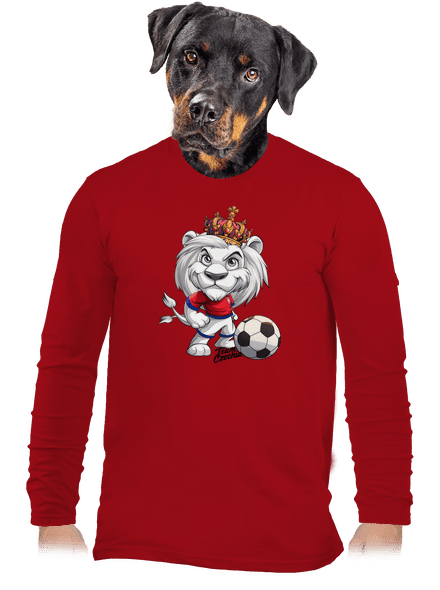 Fotbalový lev pánské dlouhý rukáv Red
